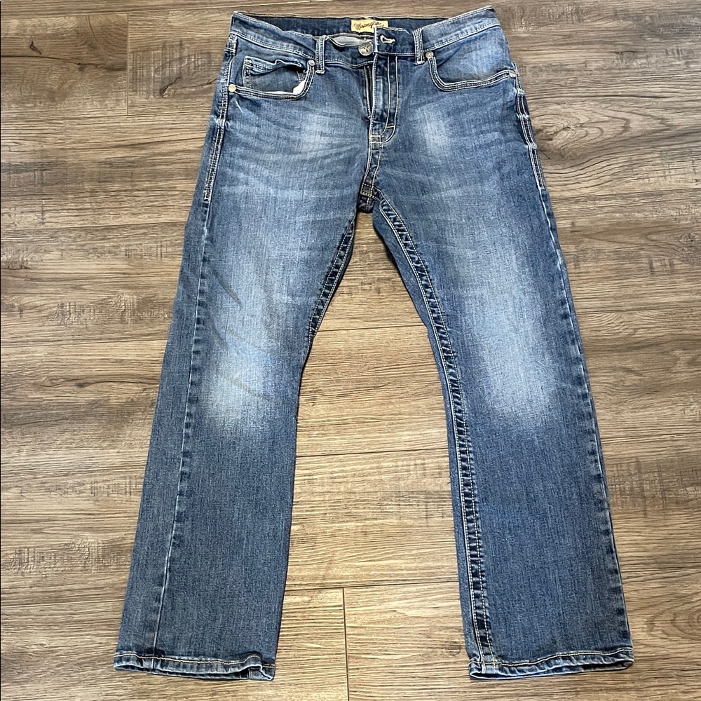 Wrangler Men's Bootcut Jeans in Light Blue